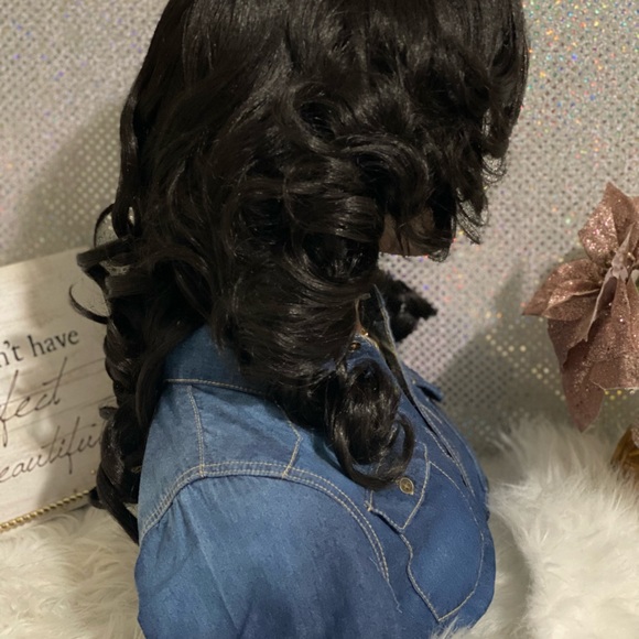 🍁New 20” Kenzie Lace Front 2-Way Parting Space Human Hair Blend Wig🍁 - Picture 5 of 10